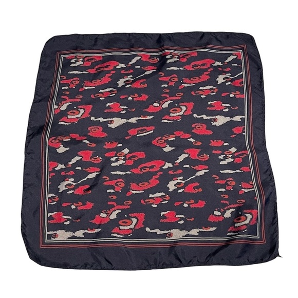 Mens Handkerchief Pocket Square Print Blue Red - Picture 1 of 7